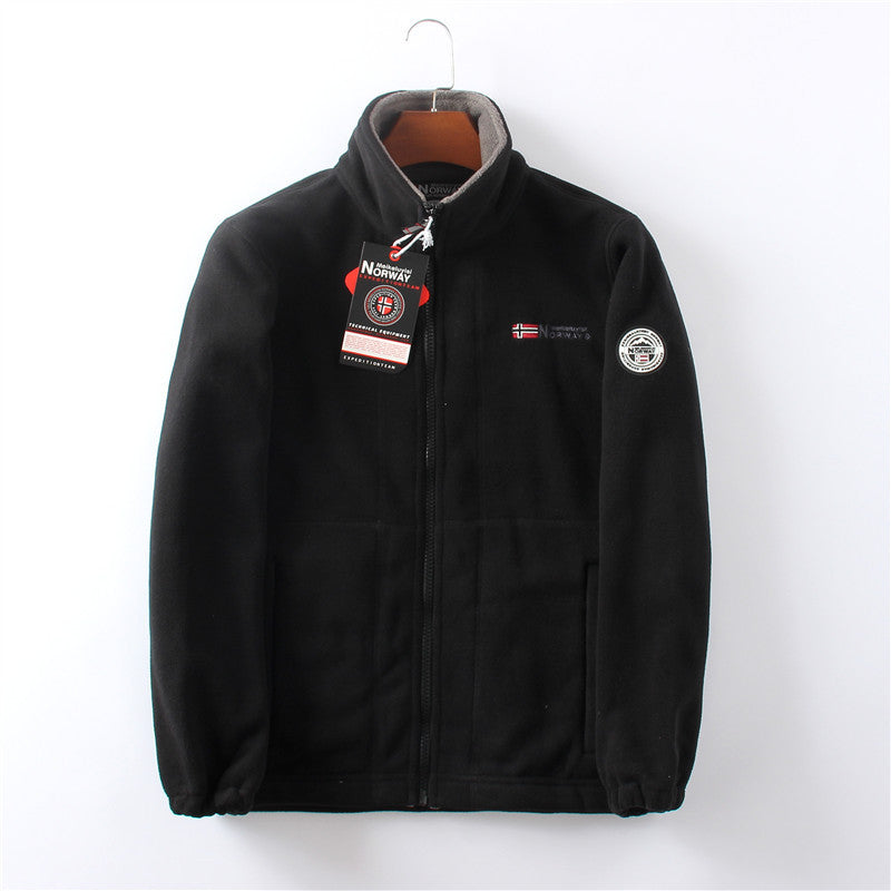 Fleece Zip Up Jacket with Stand Collar for Men | Magnus