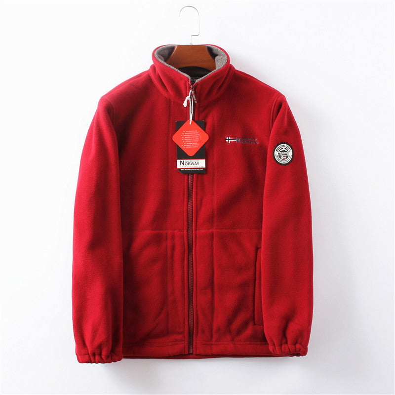 Fleece Zip Up Jacket with Stand Collar for Men | Magnus