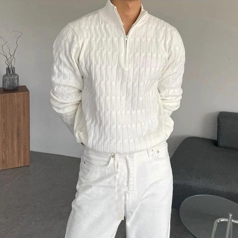 Half Zip Cable Knit Sweater for Men | Damian