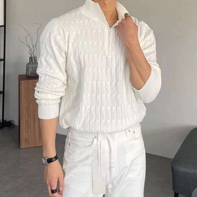 Half Zip Cable Knit Sweater for Men | Damian