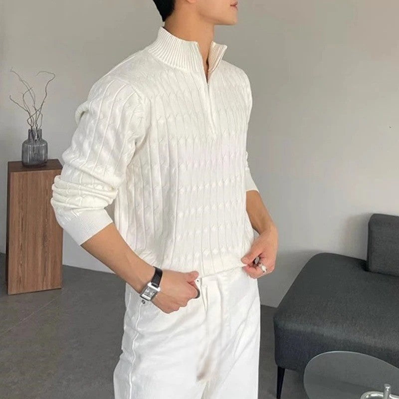 Half Zip Cable Knit Sweater for Men | Damian