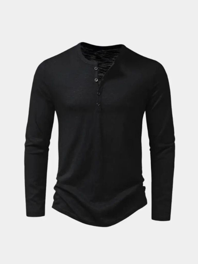 Hendry | Henley Neck Long Sleeve T-Shirt 0