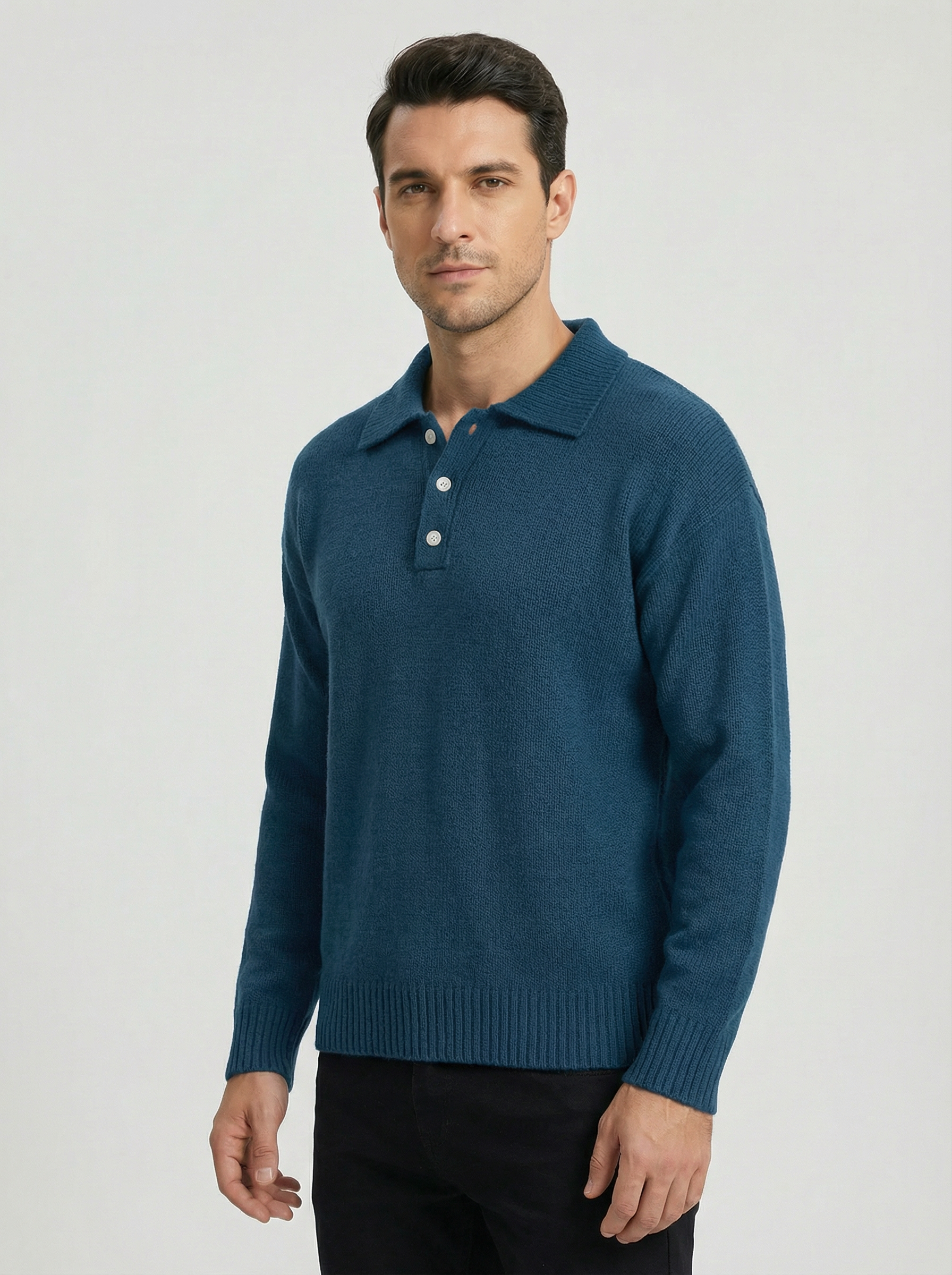 Kinta | Knitted Polo Sweater in Soft Fabric