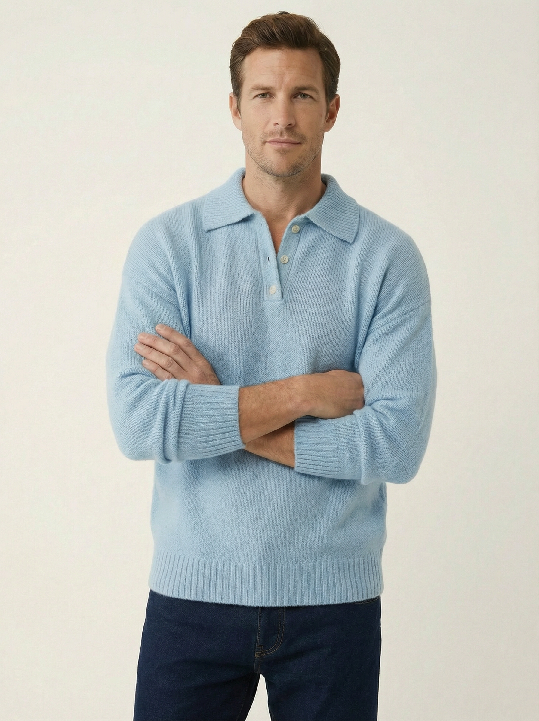 Kinta | Knitted Polo Sweater in Soft Fabric