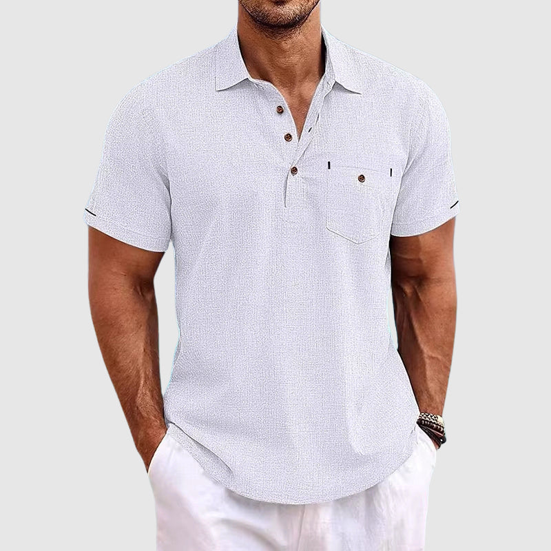 Lightweight Linen Polo Shirt For Men | Jorven 2