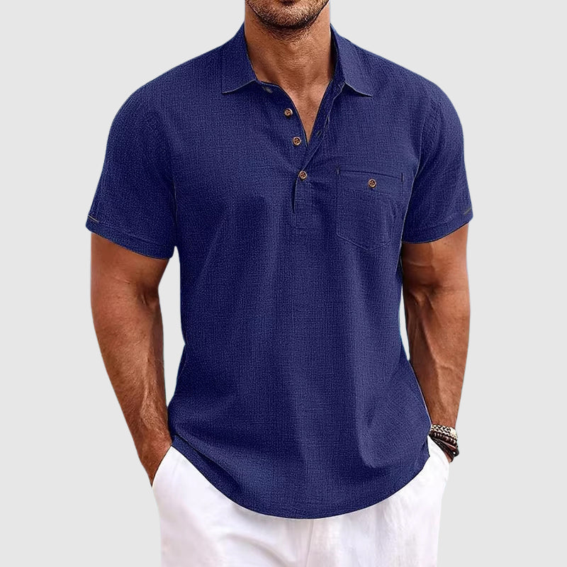 Lightweight Linen Polo Shirt For Men | Jorven 3