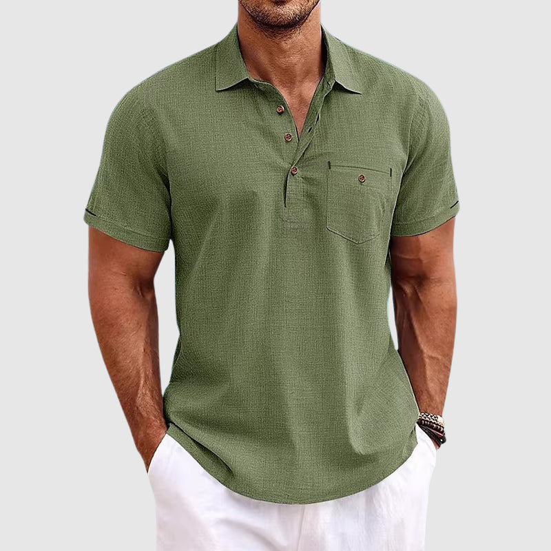 Lightweight Linen Polo Shirt For Men | Jorven 4