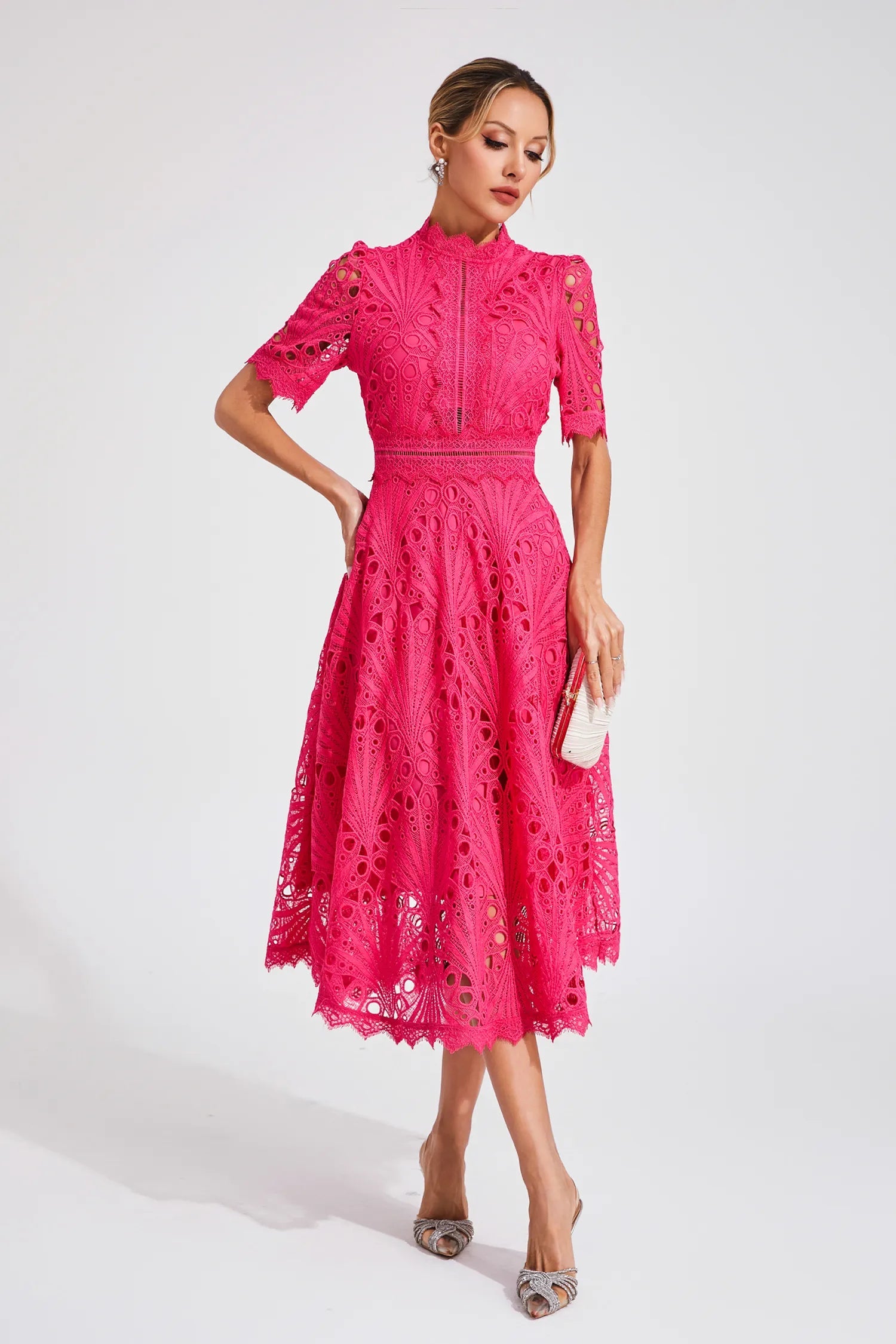 Lina | Lace Midi Wedding Guest Dress 3
