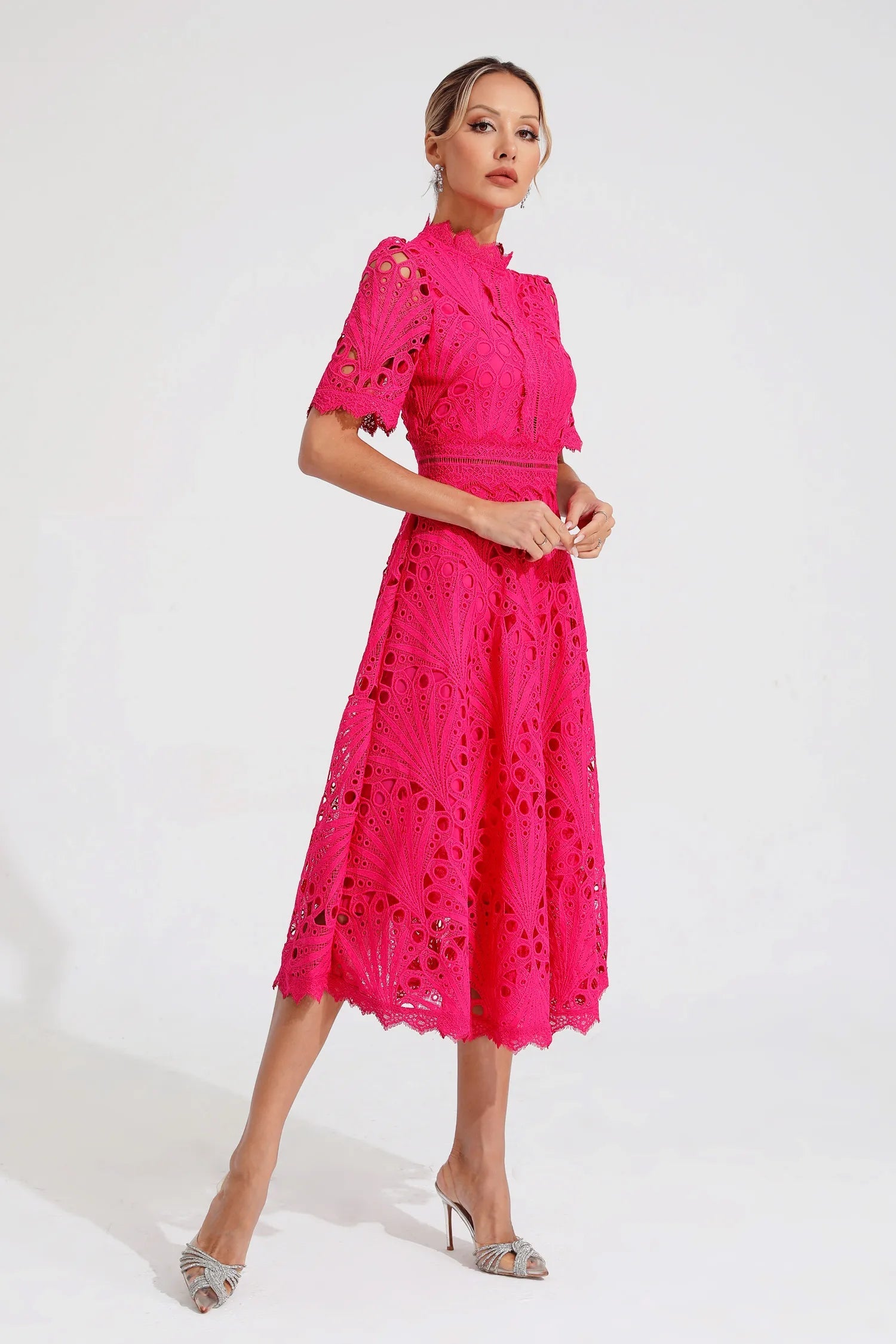 Lina | Lace Midi Wedding Guest Dress 6