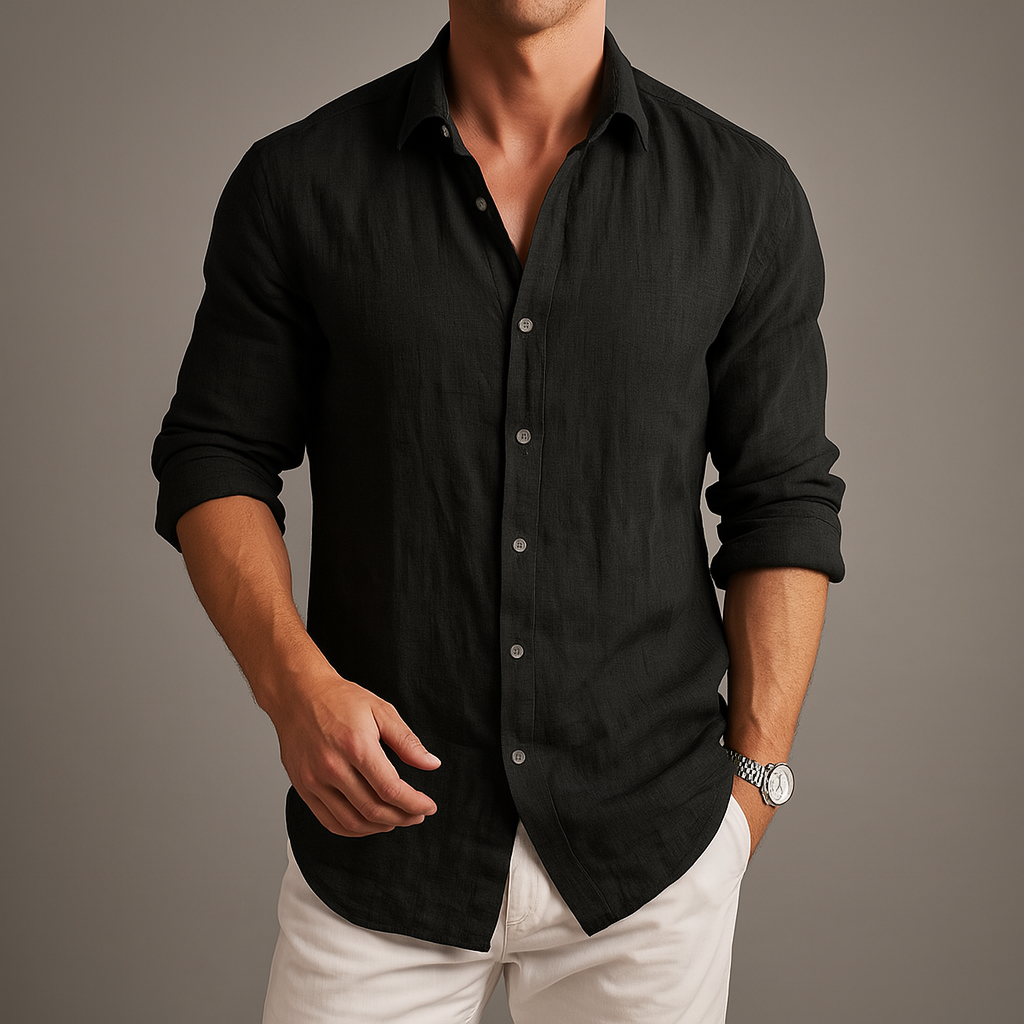 Linen Button-Up Shirt Lightweight Style For Men | Jorven 2