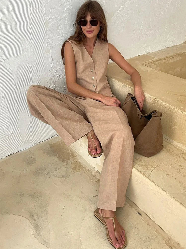 Linen Trouser Set Effortless Style For Women | Selina 4