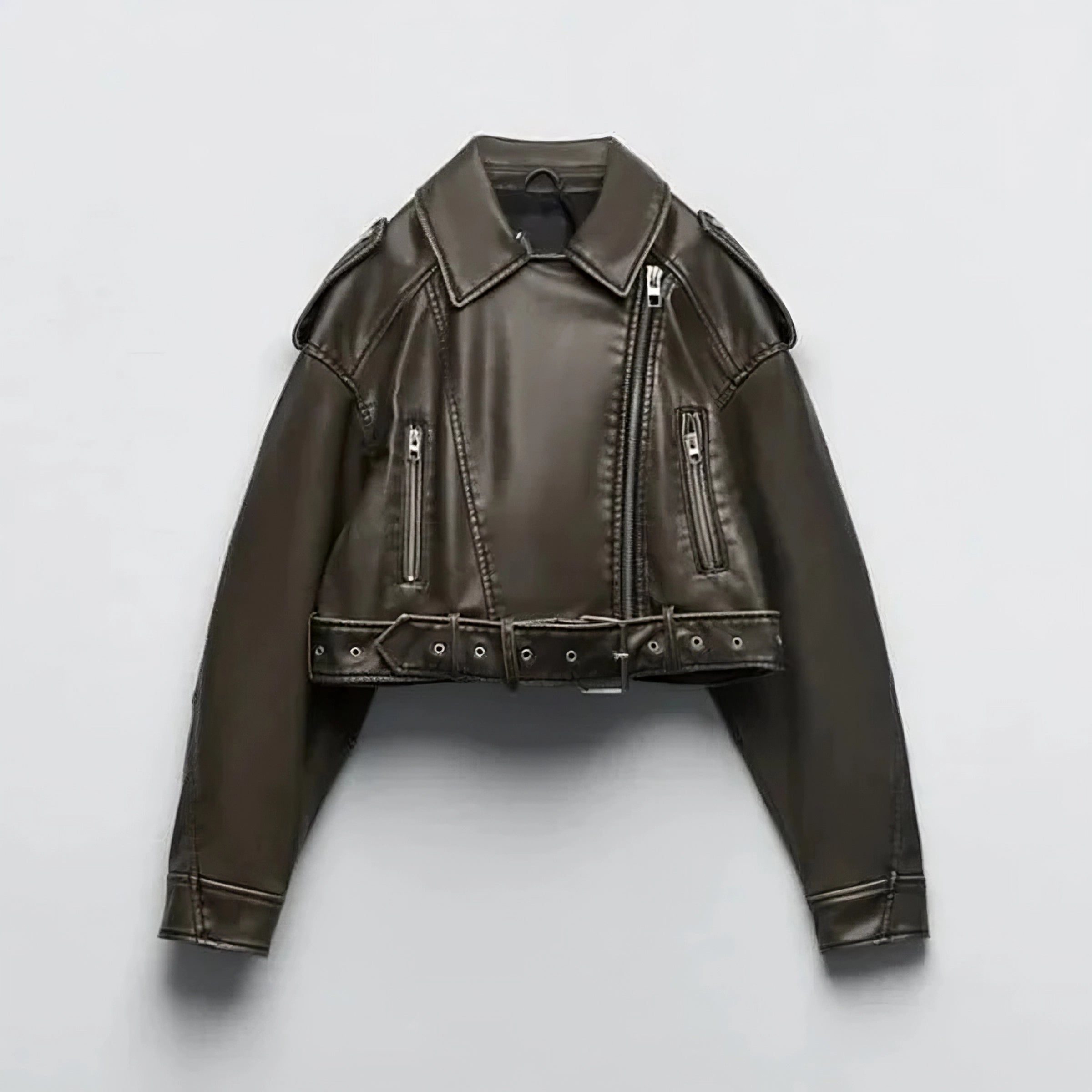 Liora | Women's Leather Cropped Jacket 2
