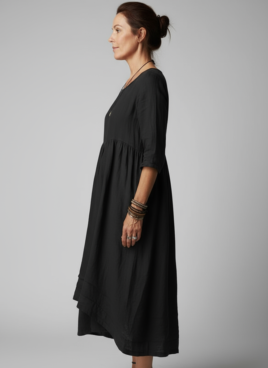 Loose Fit Cotton Linen Dress For Women | Liora 2