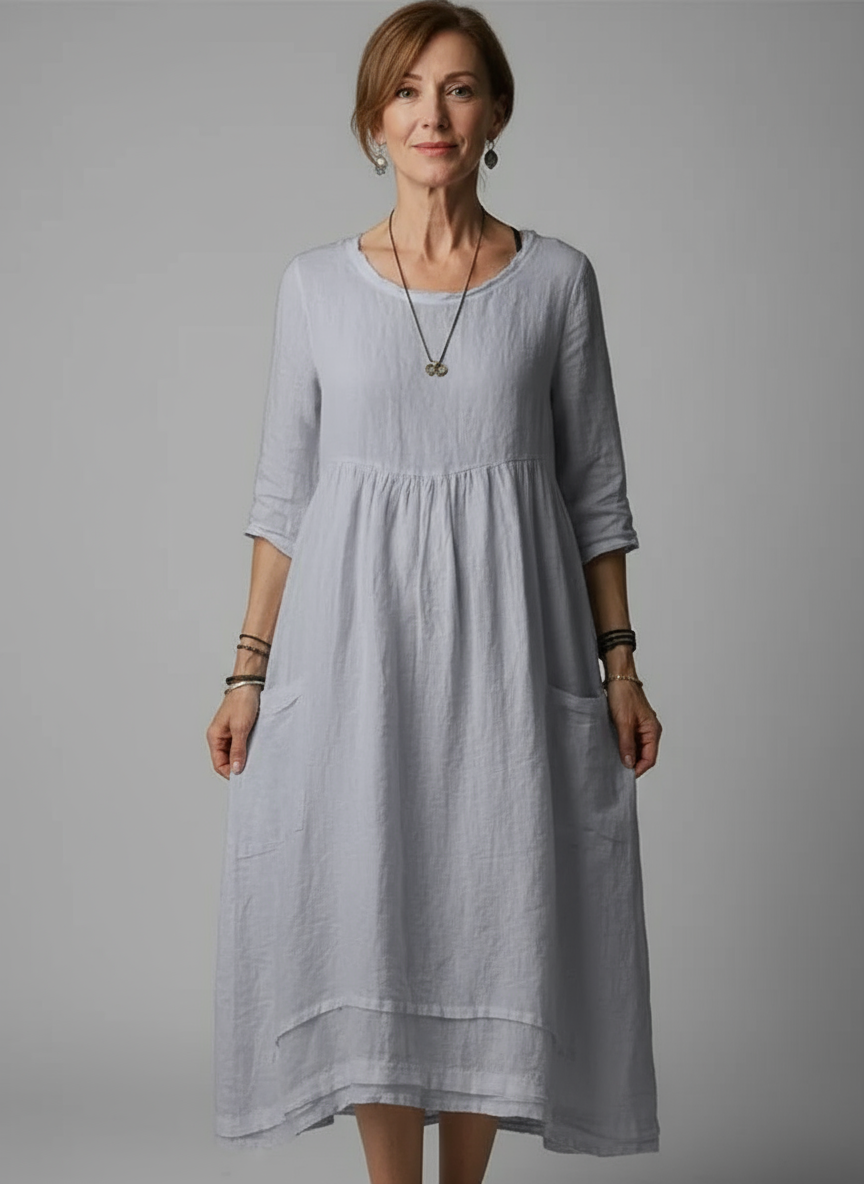 Loose Fit Cotton Linen Dress For Women | Liora 5
