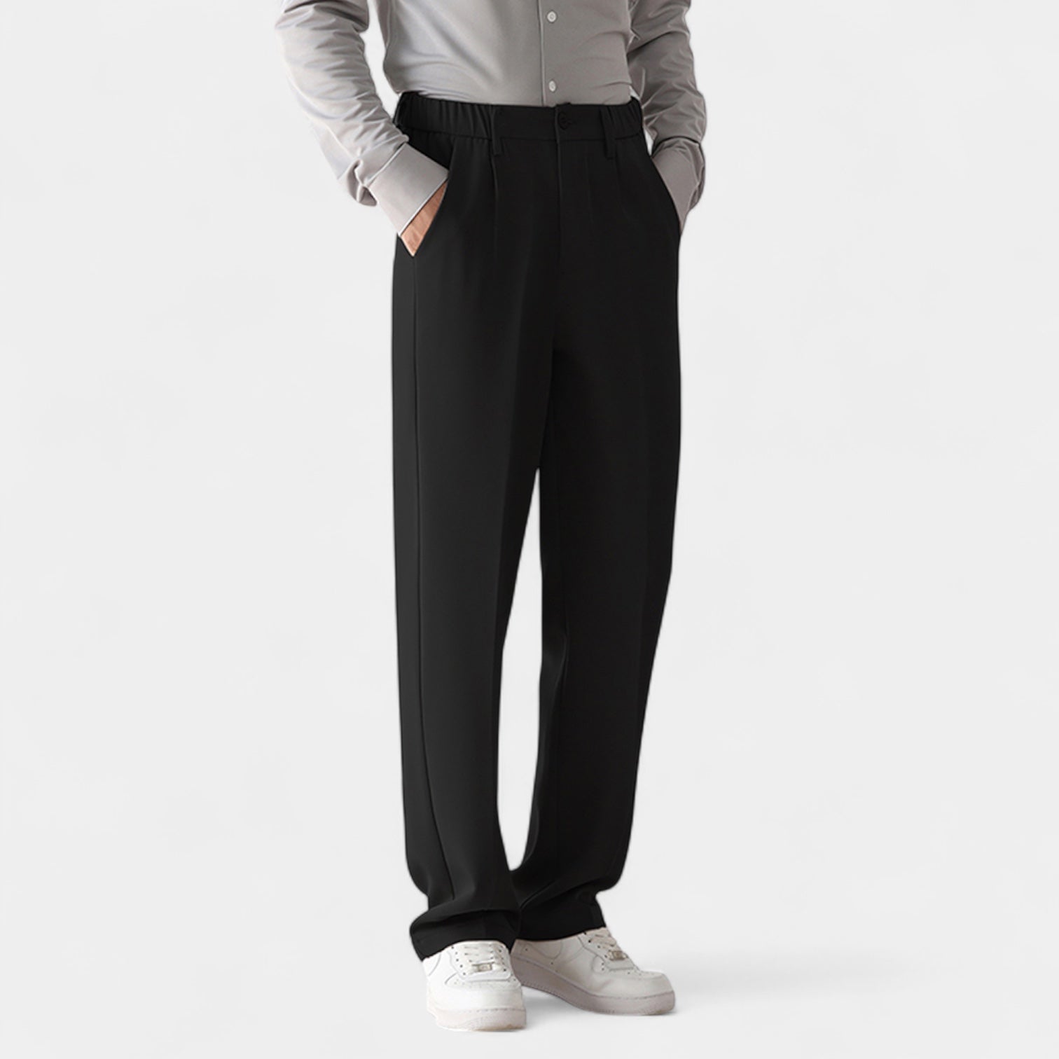 Lorenzo | Semi-Wide Straight-Leg Tailored Trousers 1