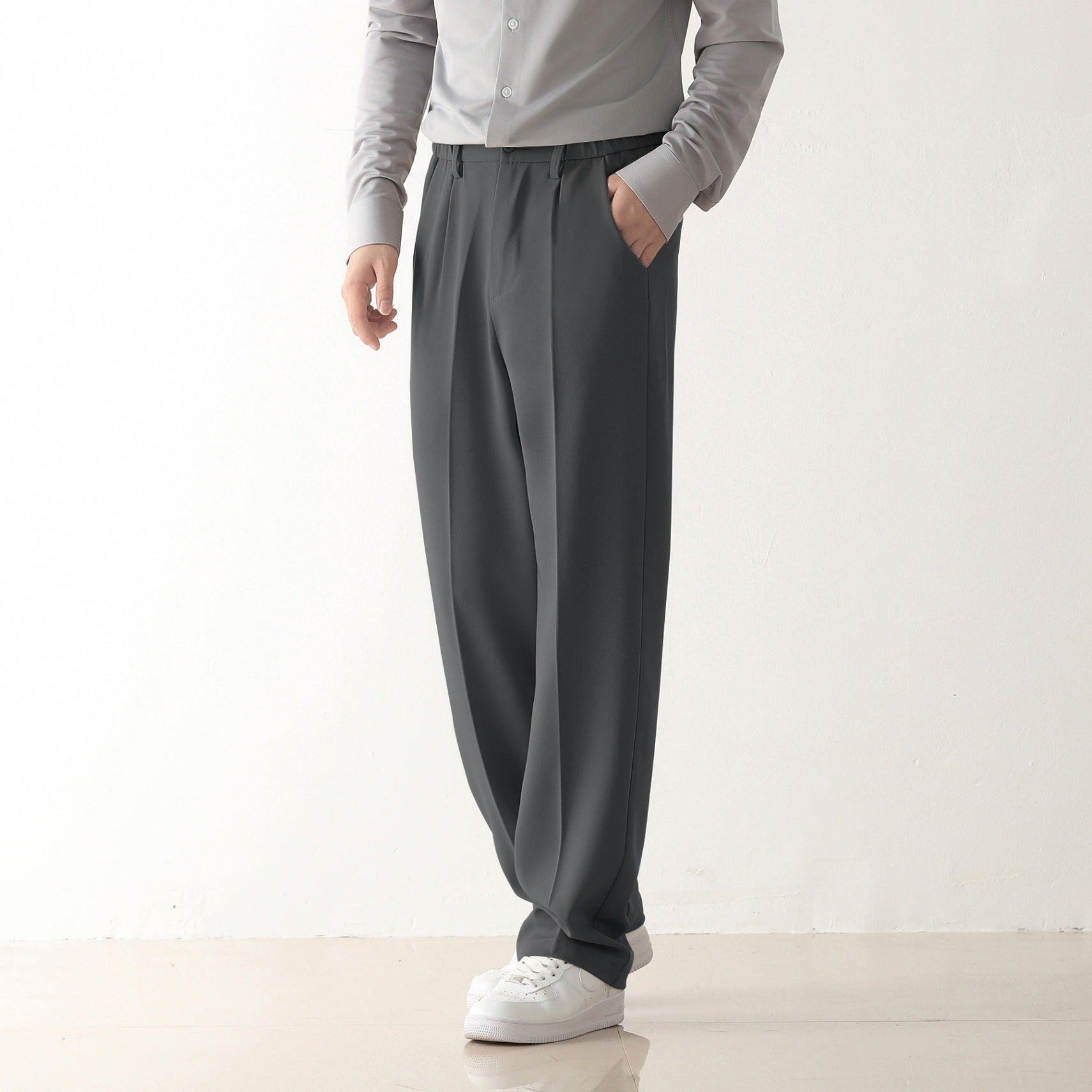 Lorenzo | Semi-Wide Straight-Leg Tailored Trousers 7