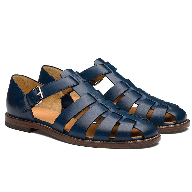 Luna | Leather Closed-Toe Roman Sandals 2