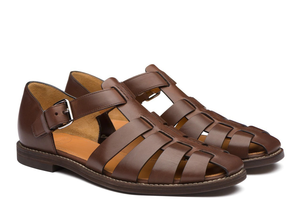 Luna | Leather Closed-Toe Roman Sandals 4