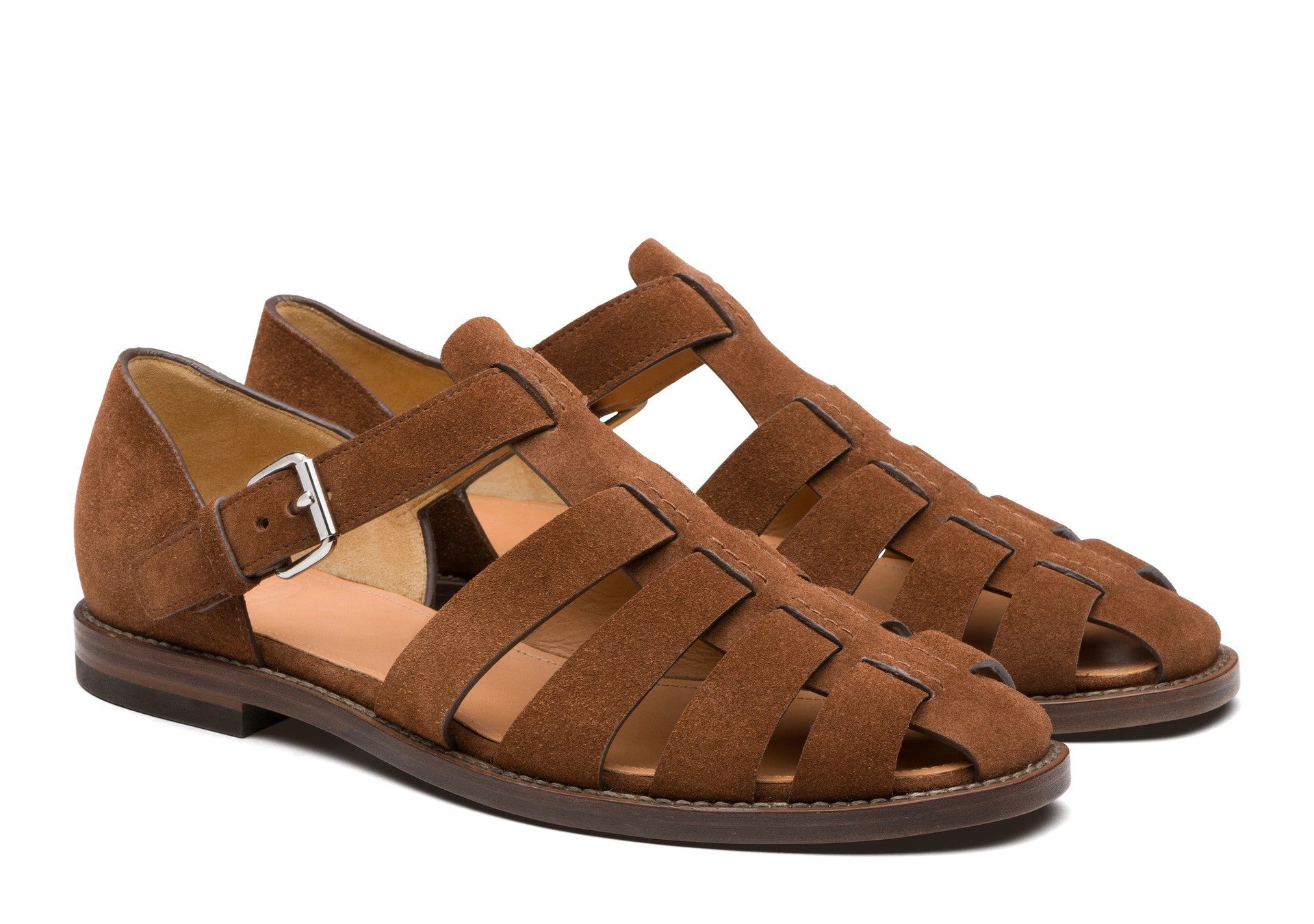 Luna | Leather Closed-Toe Roman Sandals 5