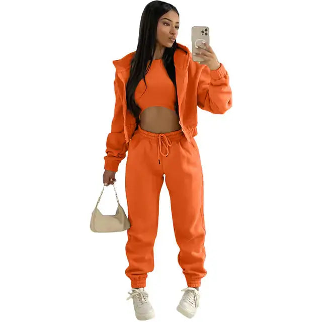 Luna | Three-Piece Cropped Hoodie Loungewear Set 8