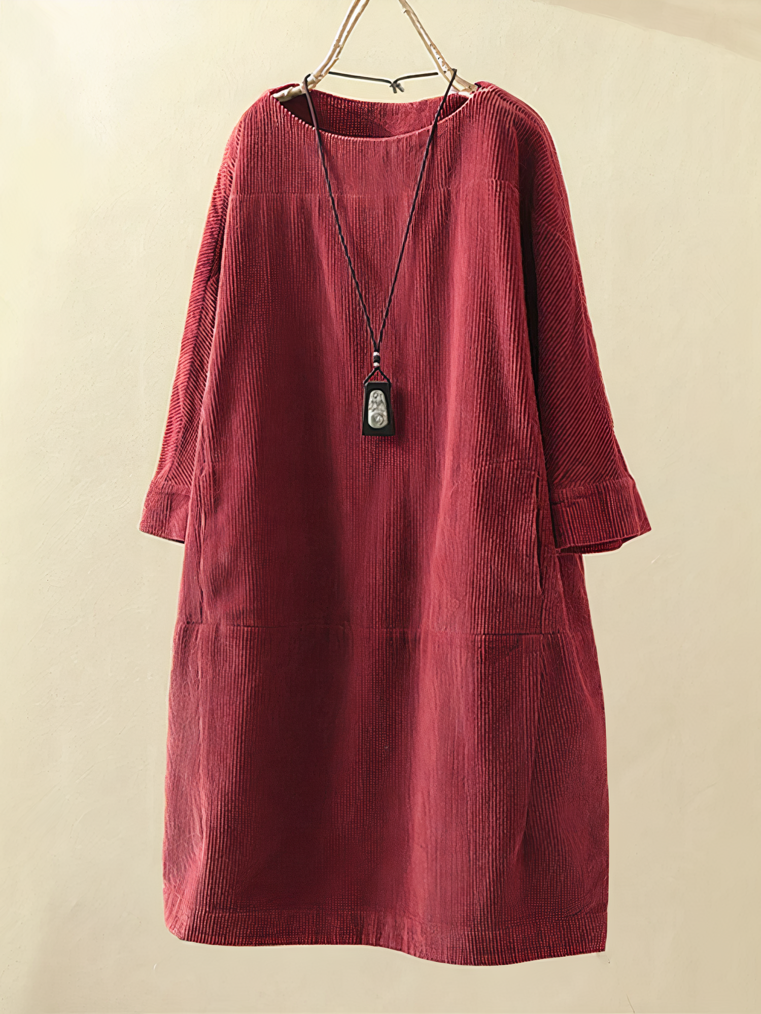 Midi Corduroy Dress Stylish Design For Women | Liora 2