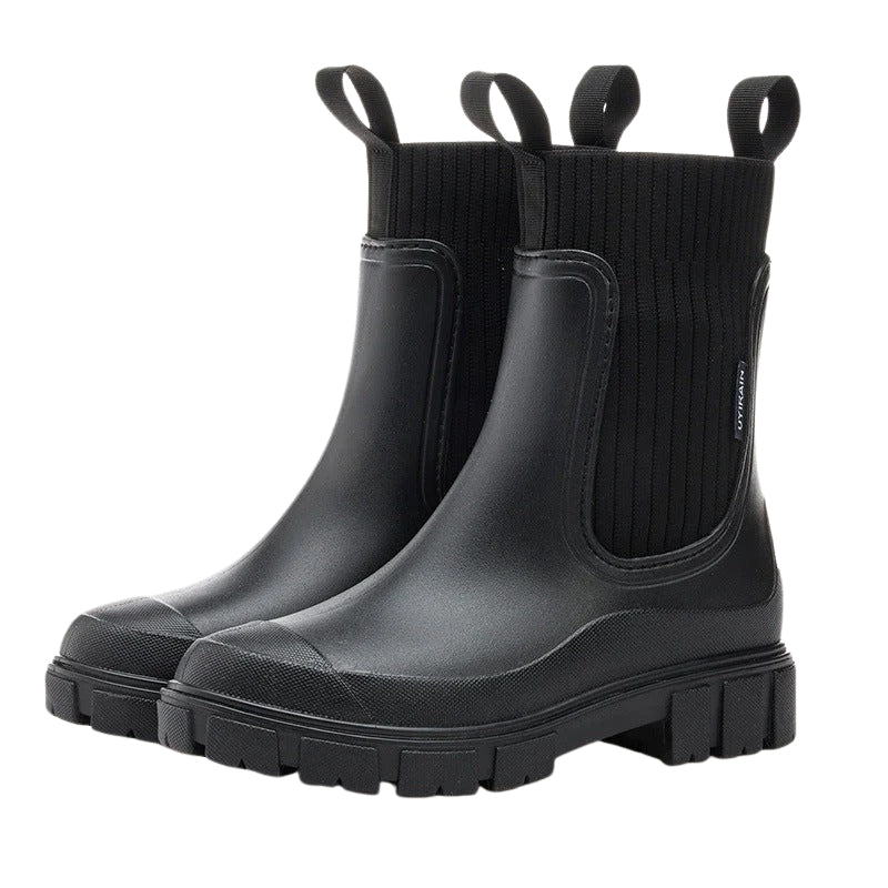 Milo | Black Mid Calf Boots with Chunky Sole 1