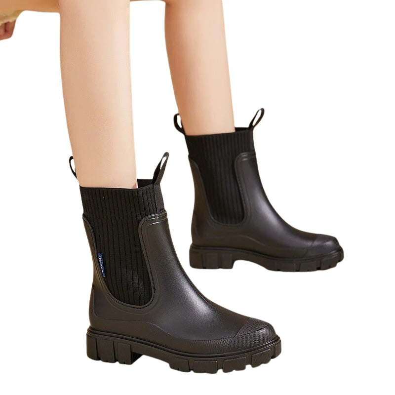 Milo | Black Mid Calf Boots with Chunky Sole 6