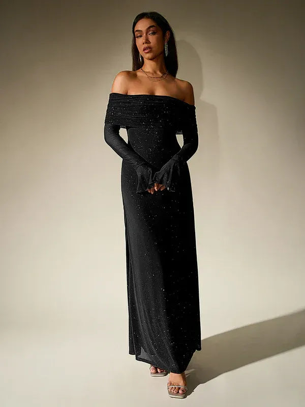 Mira | Off-Shoulder Long Sleeve Maxi Dress 7