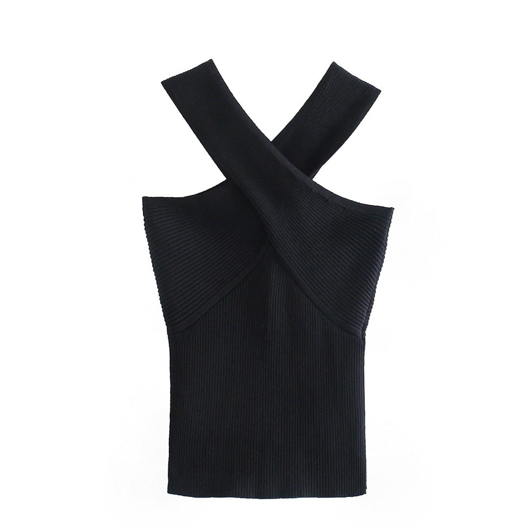 Nivara | Halter Neck Black Tank Top 5