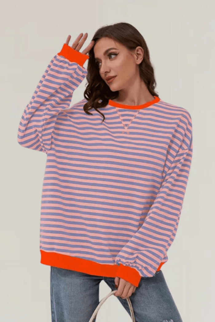 Oversized Striped Jumper For Women | Kylara 9