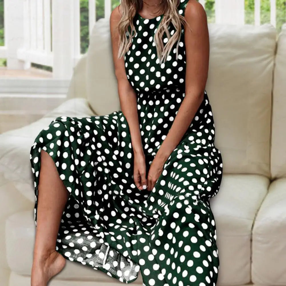Polka Dot Maxi Dress Relaxed Fit For Women | Tersina 2