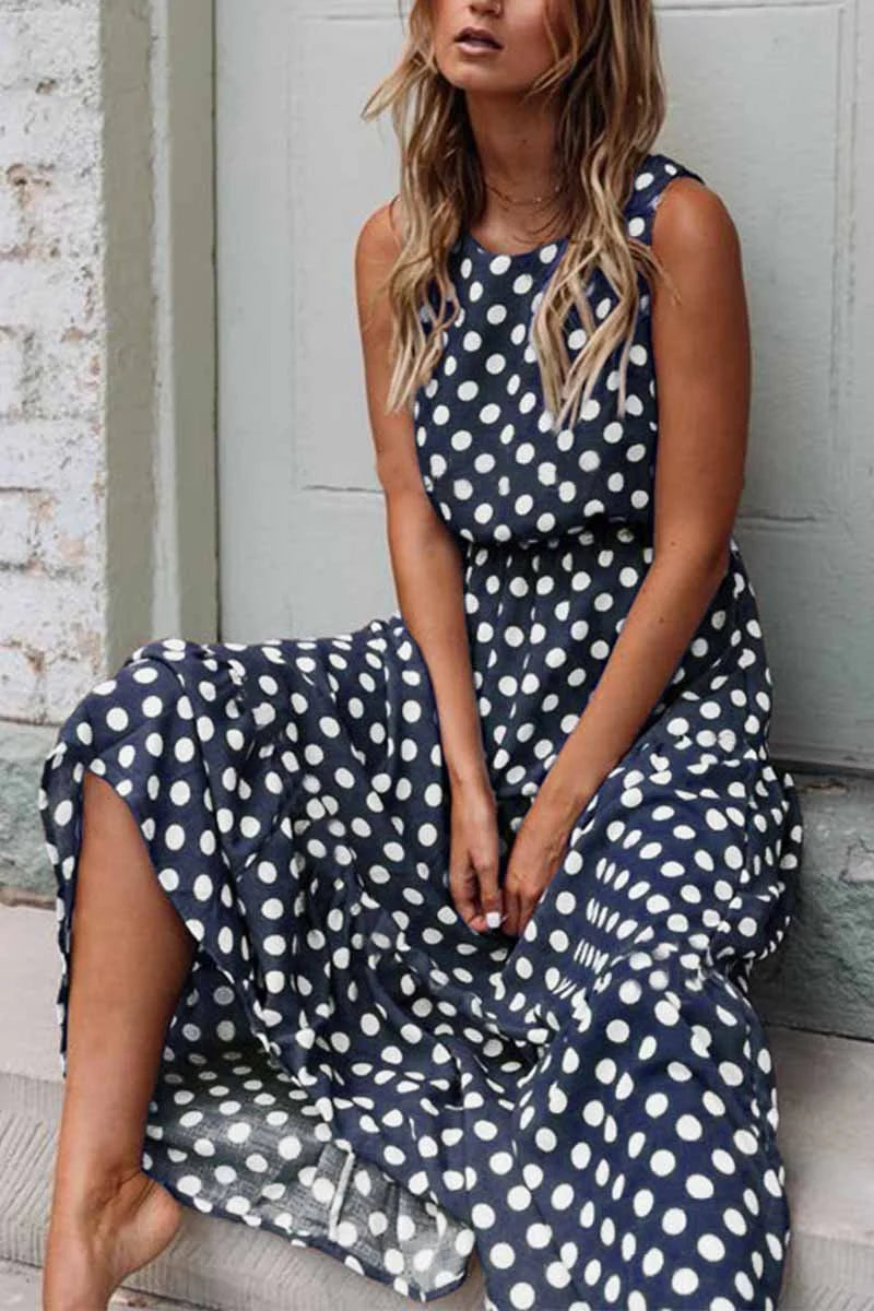 Polka Dot Maxi Dress Relaxed Fit For Women | Tersina 3