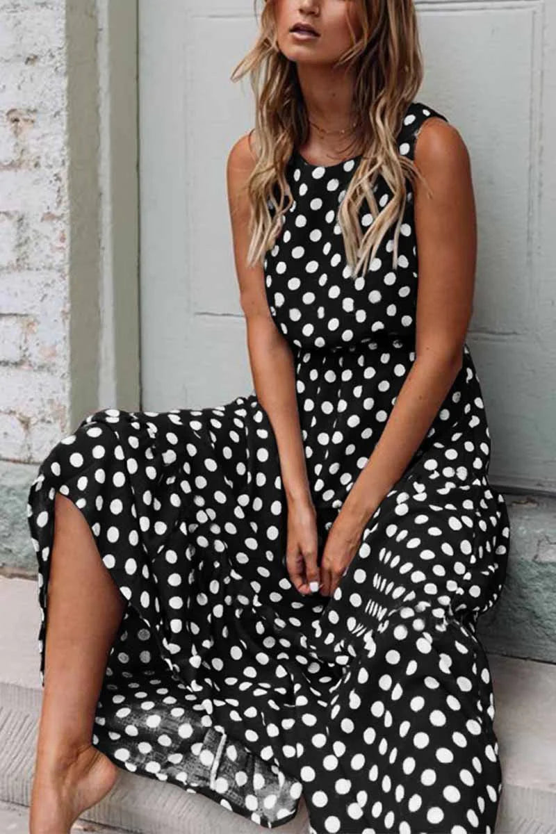Polka Dot Maxi Dress Relaxed Fit For Women | Tersina 4