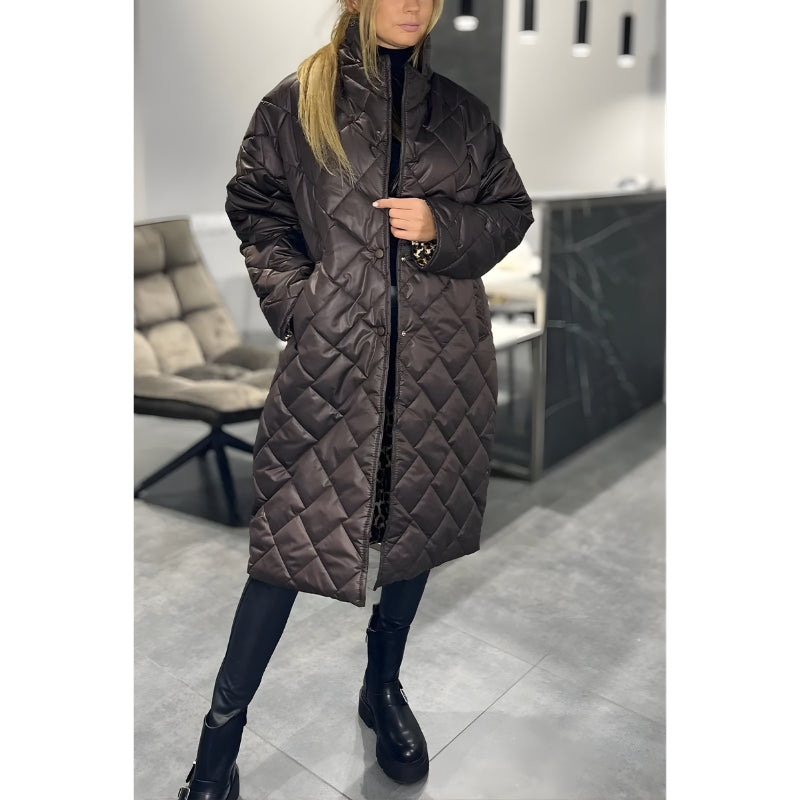 Quilla | Long Quilted Winter Coat with Snap Buttons 3