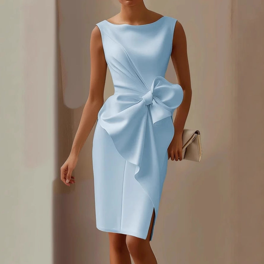 Quira | Sleeveless Wedding Guest Dress with Bow 3