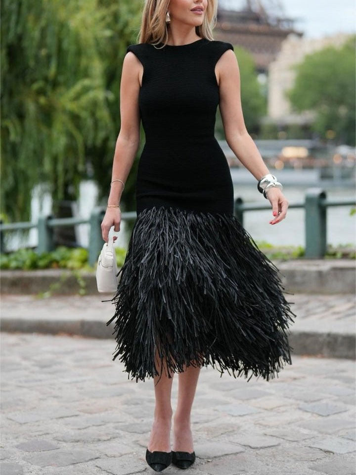 Raffa | Raffia Fringe Midi Summer Dress 3