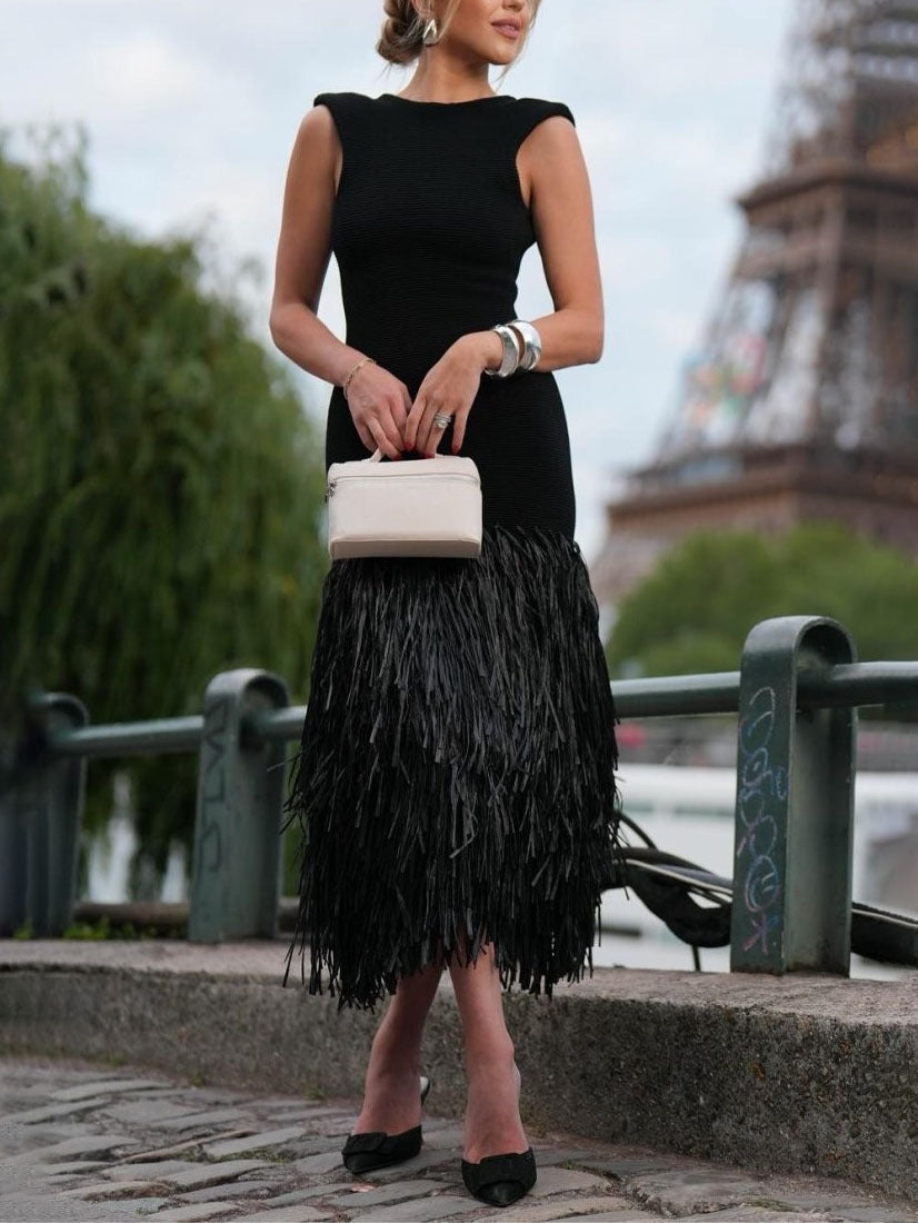 Raffa | Raffia Fringe Midi Summer Dress 4
