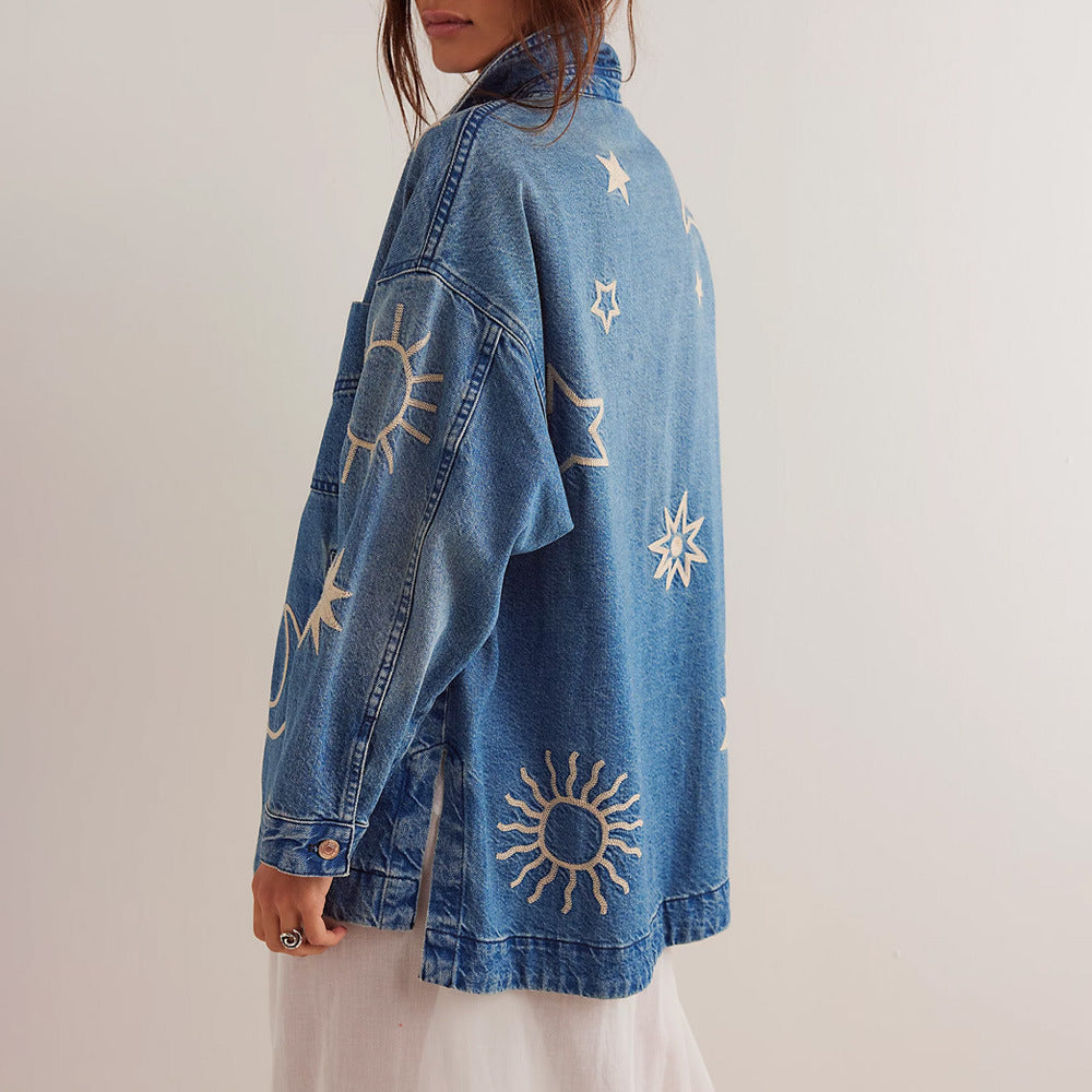 Relaxed Oversized Denim Jacket For Women | Kestina 3