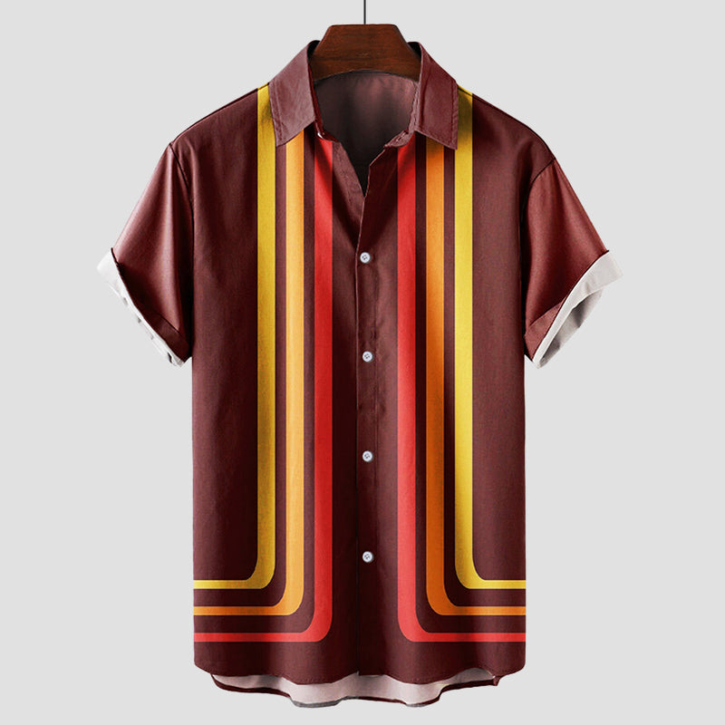 Retro Stripe Shirt Casual Style For Men | Lorian 2