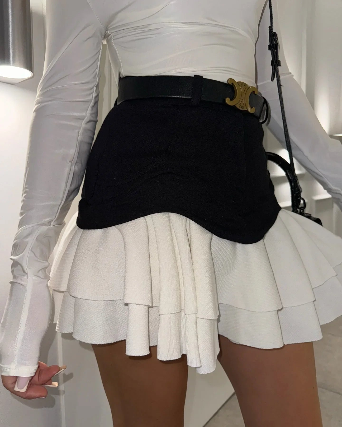 Rumble | High Waist Denim Skirt with Ruffle Edge 4