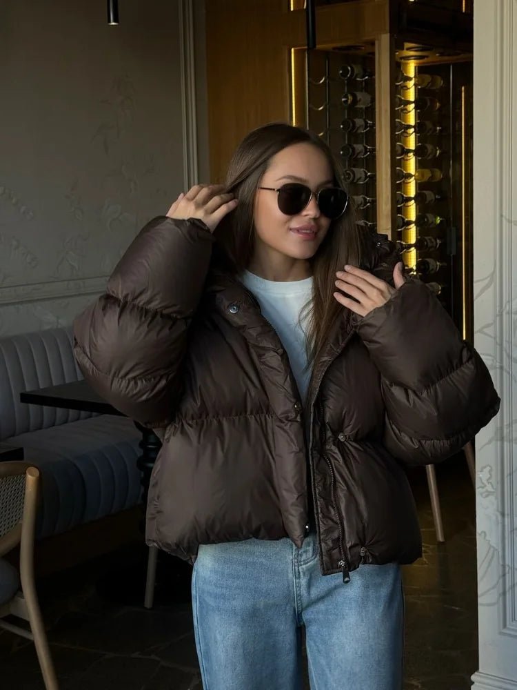 Short Puffer Jacket With Hood For Women | Kylara 3