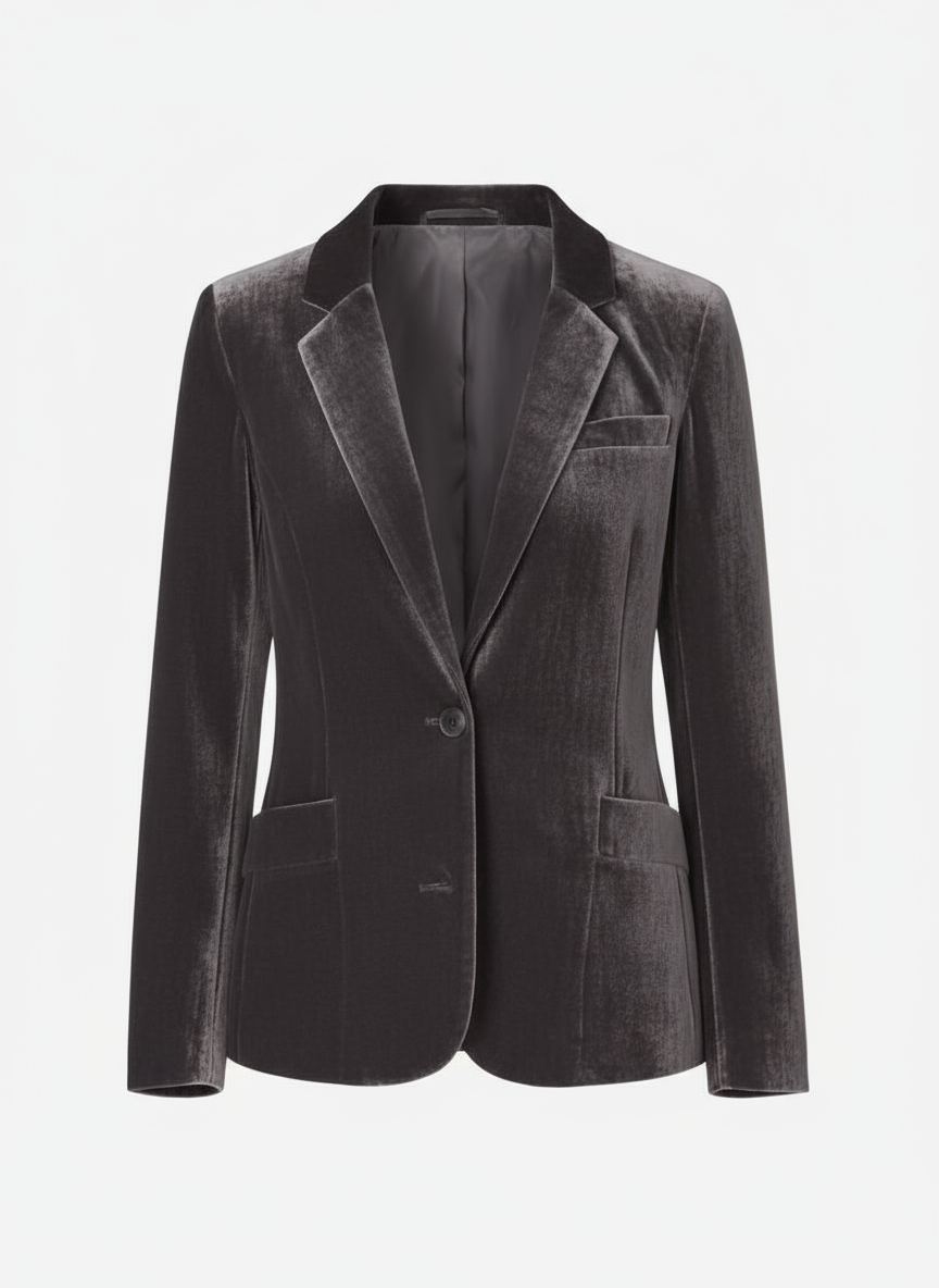 Slim-Fit Velvet Blazer For Women | Norelle 0