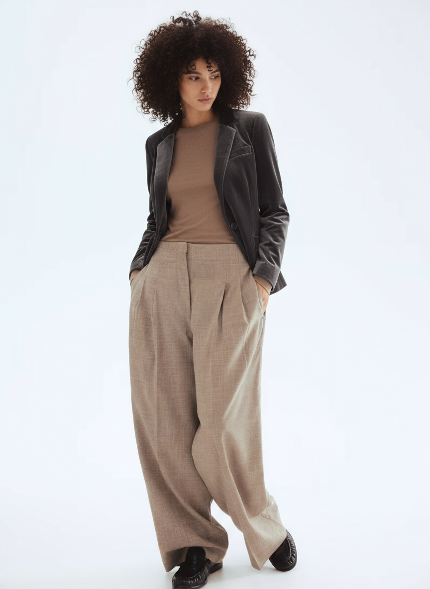 Slim-Fit Velvet Blazer For Women | Norelle 1