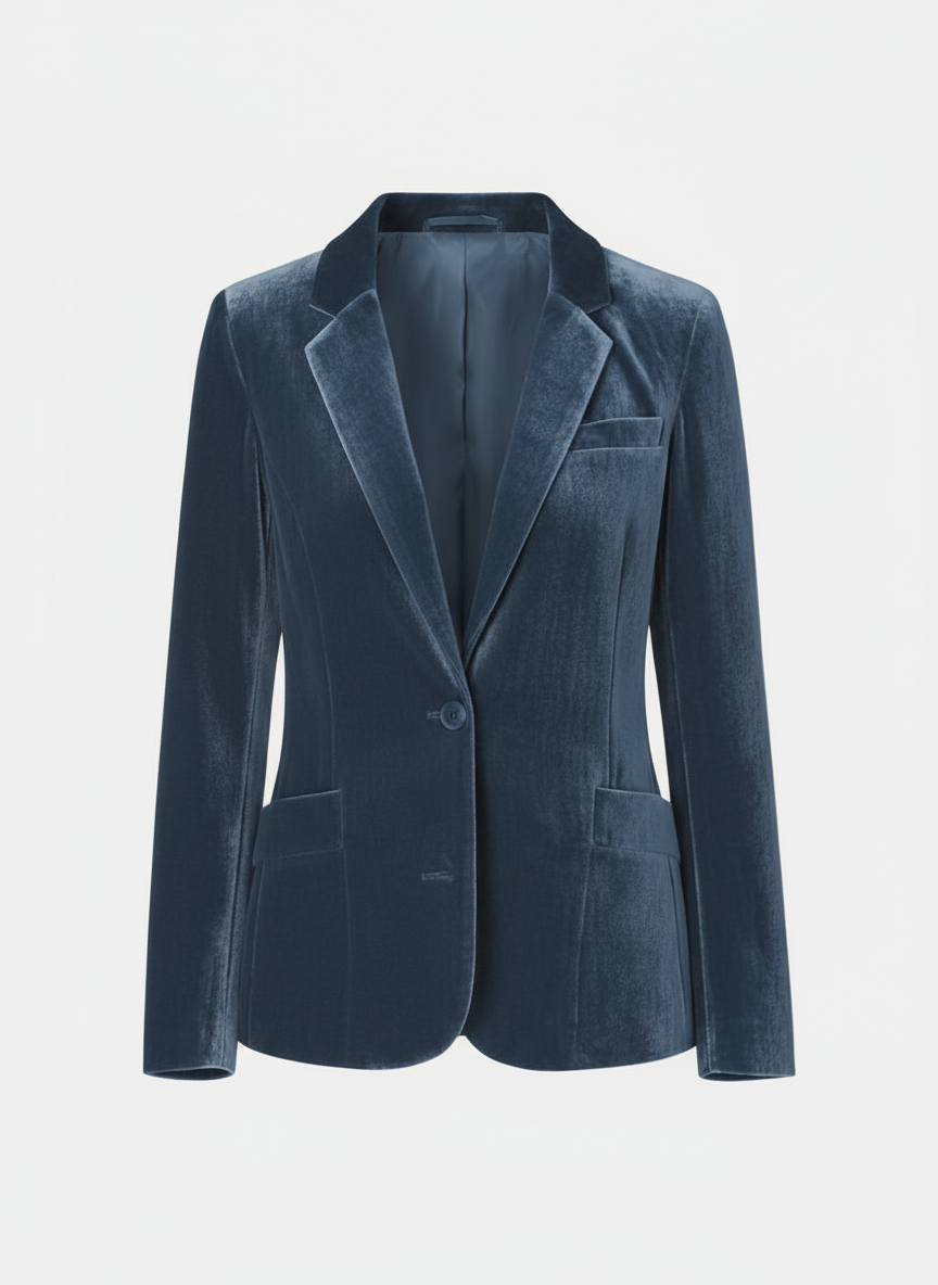 Slim-Fit Velvet Blazer For Women | Norelle 3