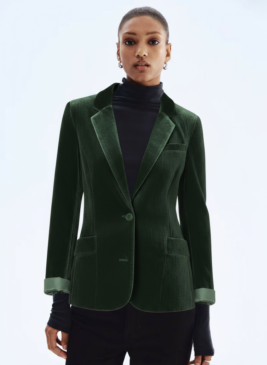 Slim-Fit Velvet Blazer For Women | Norelle 6