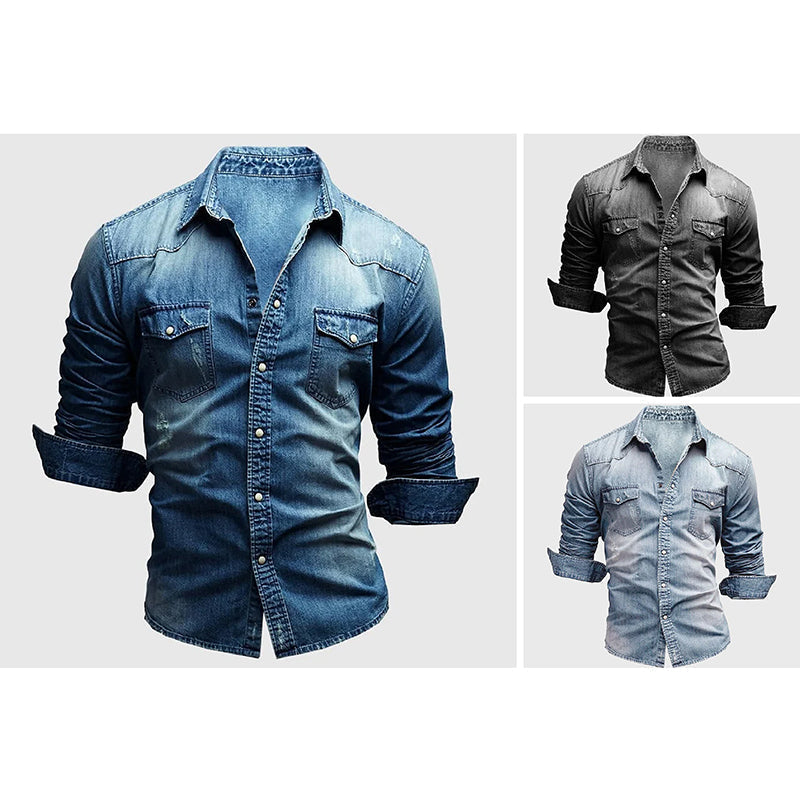 Slim Fit Denim Shirt Stylish For Men | Jorven 3