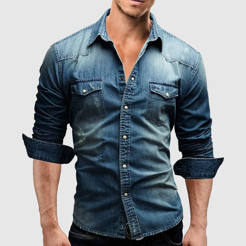 Slim Fit Denim Shirt Stylish For Men | Jorven 4
