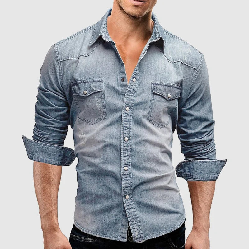 Slim Fit Denim Shirt Stylish For Men | Jorven 6