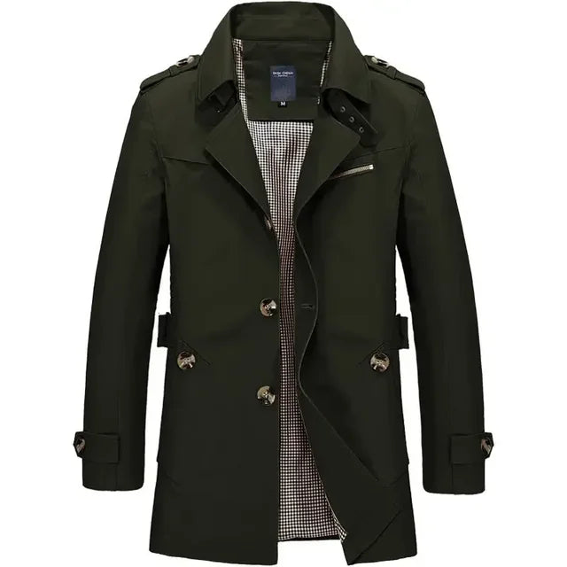 Slim Fit Double-Breasted Trench Coat for Men | Adrian
