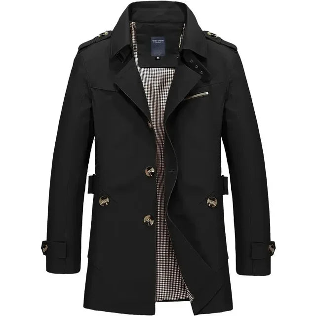 Slim Fit Double-Breasted Trench Coat for Men | Adrian